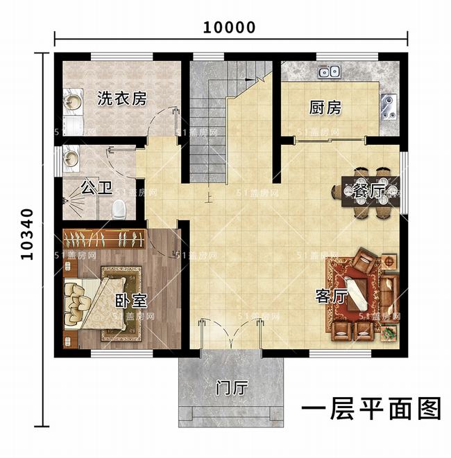 10x10米二层普通楼房(十万以内一层农村自建房)