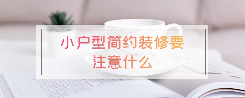 小户型简约装修要注意什么